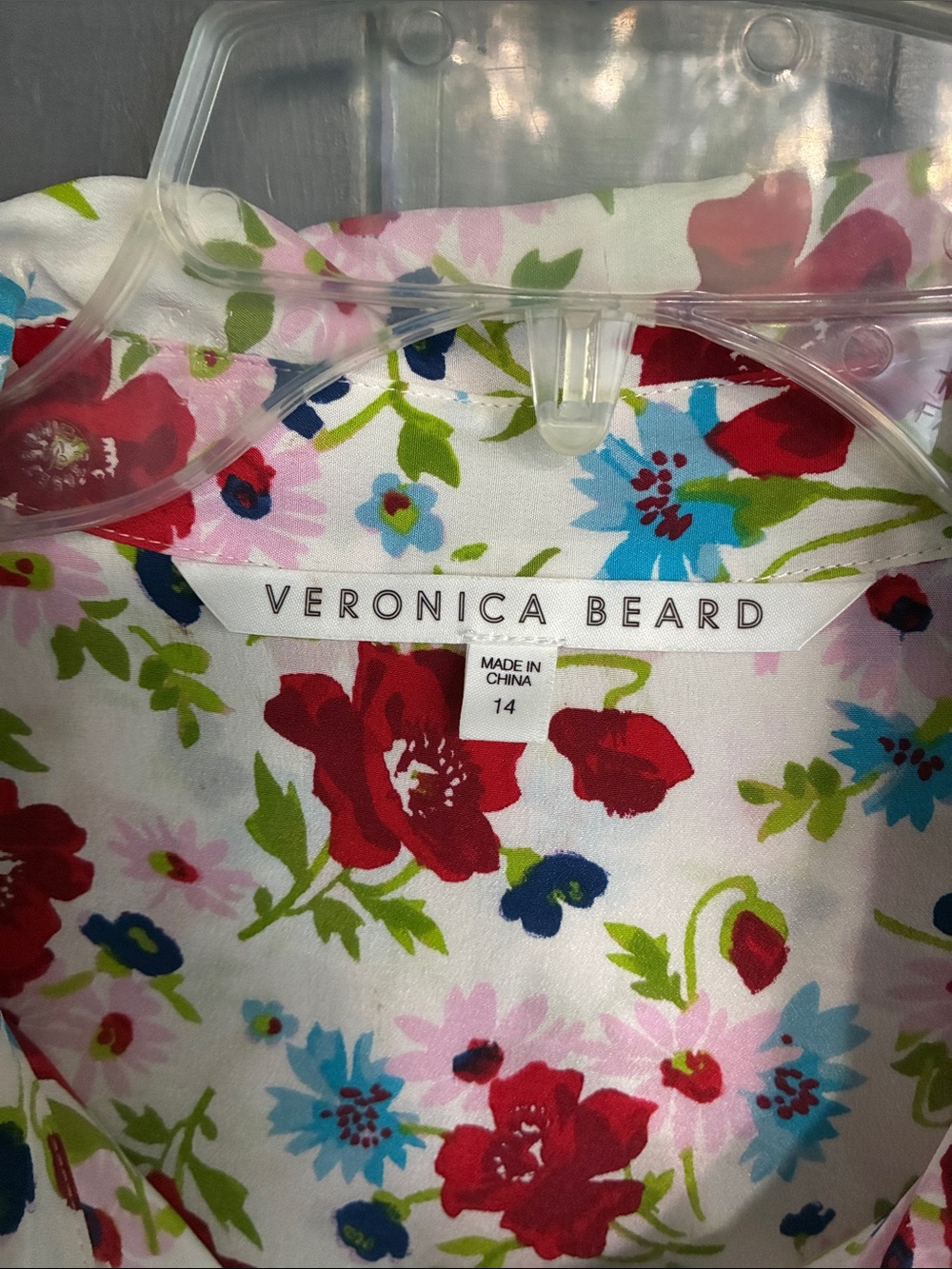 Veronica Beard White Floral Long-Sleeve Tie-Waist Shirt Dress silk - Picture 2 of 3